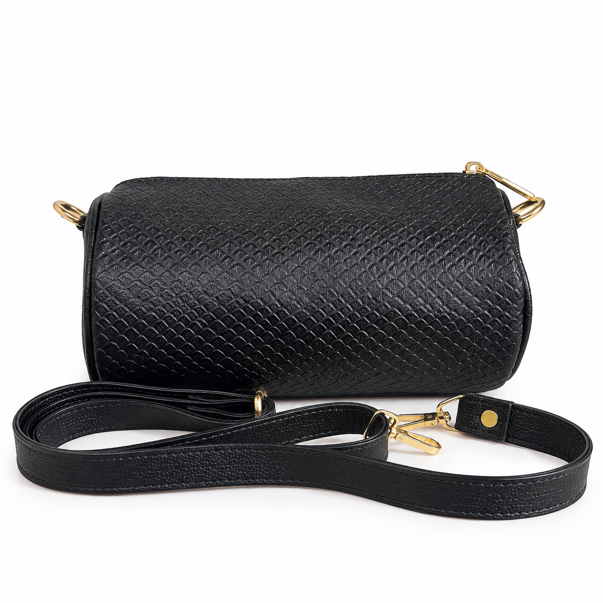 Bolso Crossbody de Cuero –  Correa Negra