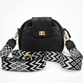 Bolso Negro 100% Cuero con Correa Ajustable