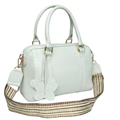 Bolso tipo Bowling  Blanco 100% cuero