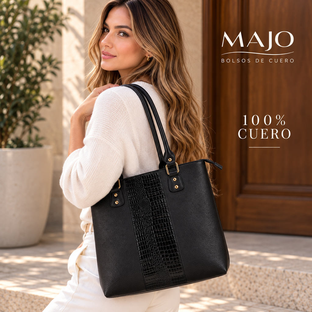 Bolso Tote de Cuero – Diseño Texturizado