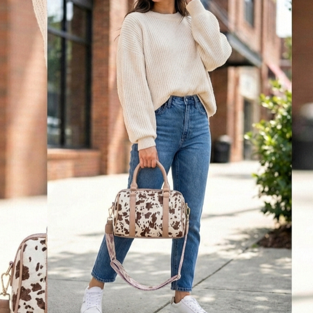 Bolso tipo Bowling Pastel 100% cuero