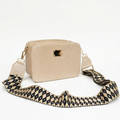 Bolso manos Libres crema 100% Cuero