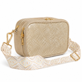 Bolso Crossbody Dorado 100% Cuero