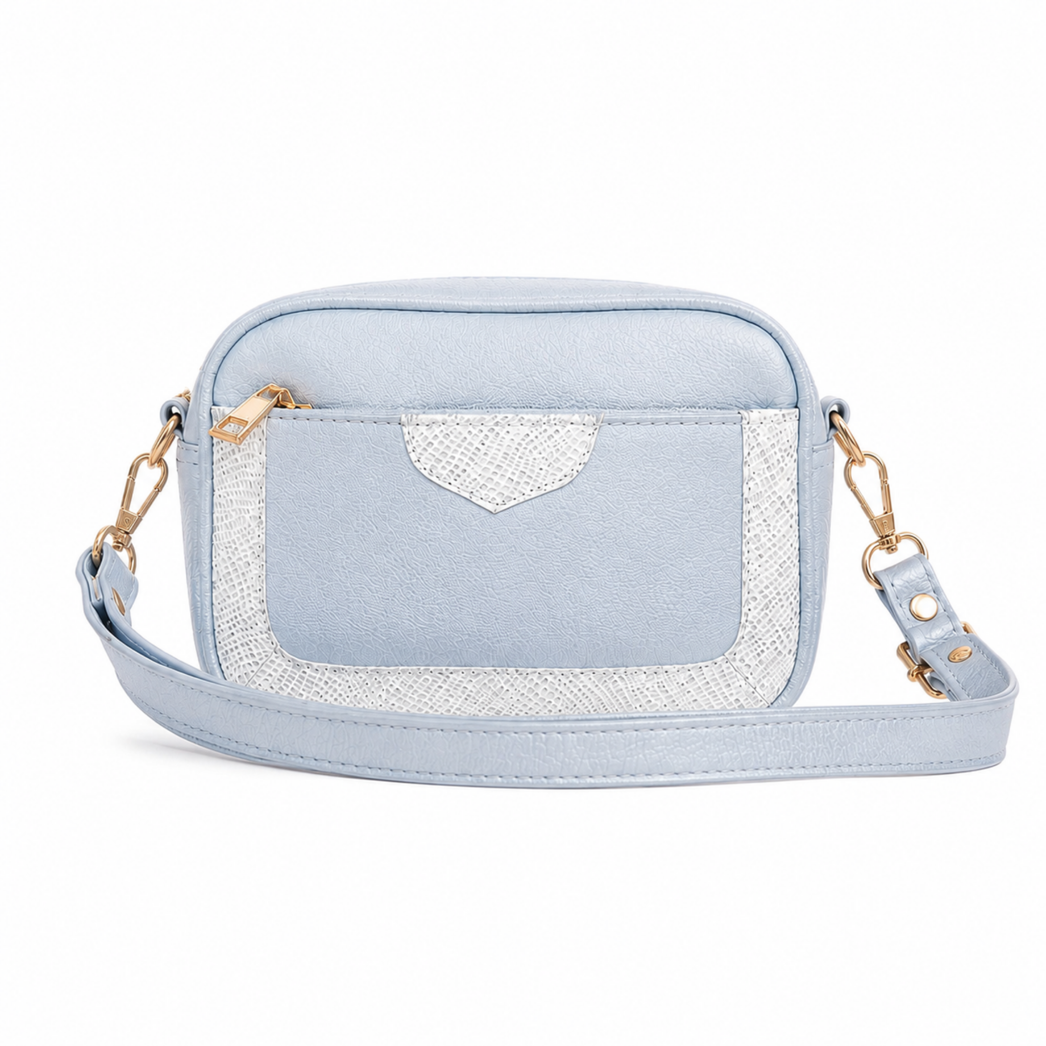Bolso Crossbody. Azul Cielo 100% Cuero