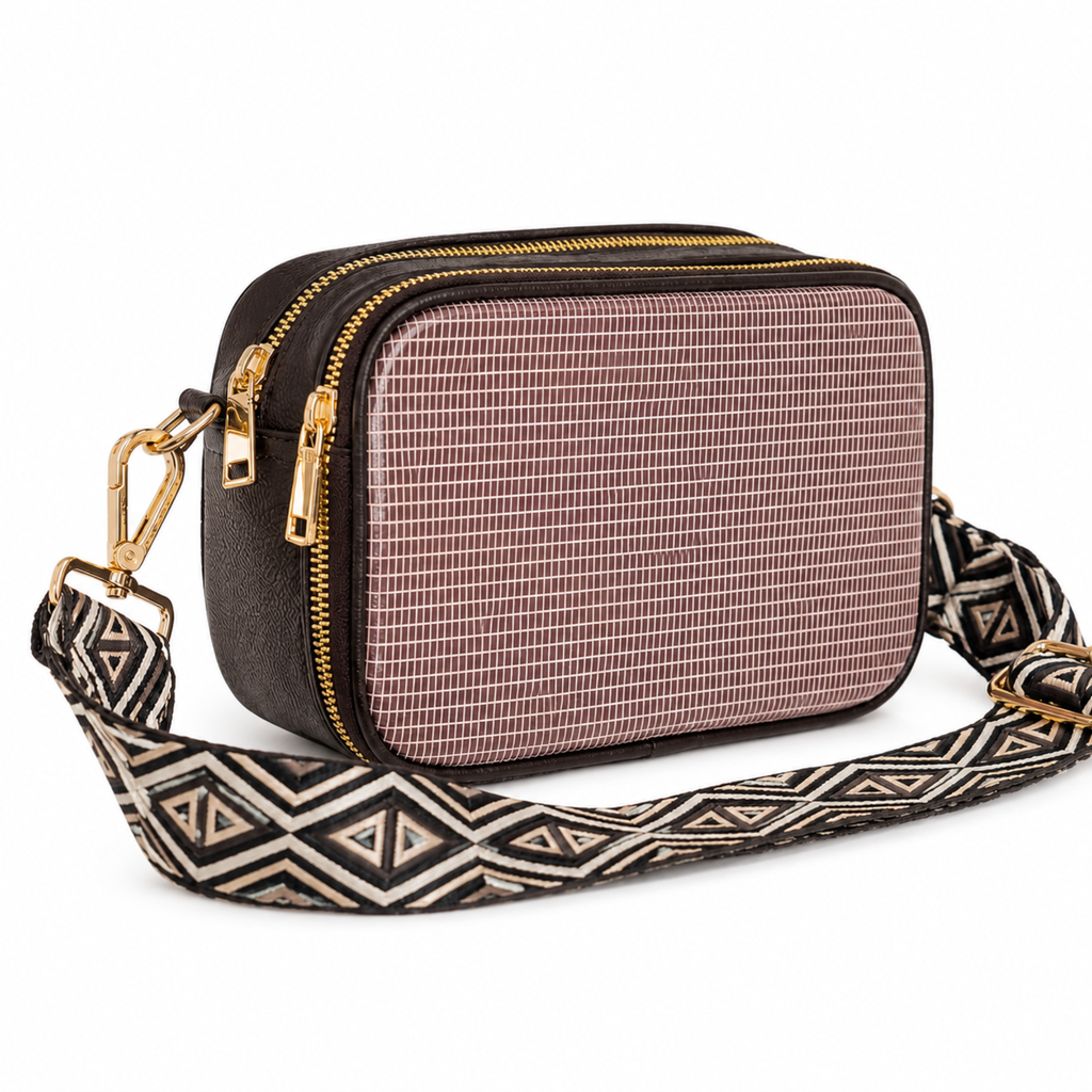 Bolso Crossbody Marron 100% Cuero