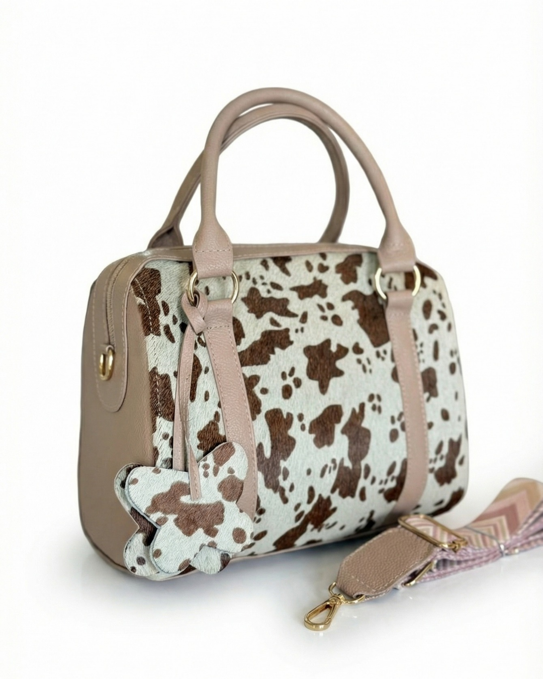 Bolso tipo Bowling Pastel 100% cuero