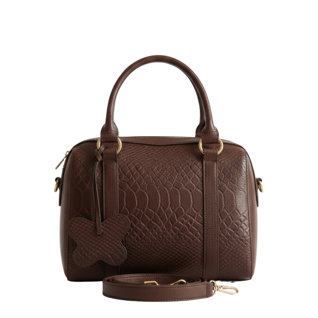 Bolso tipo Bowling  Cahoba 100% cuero